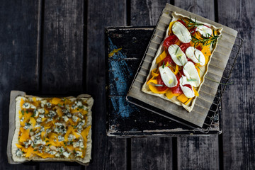 Puff pastry with tomatoes and mozzarella © dominikab