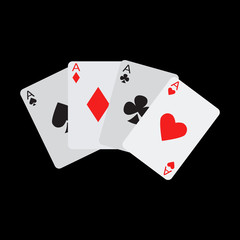 playing cards flat icon