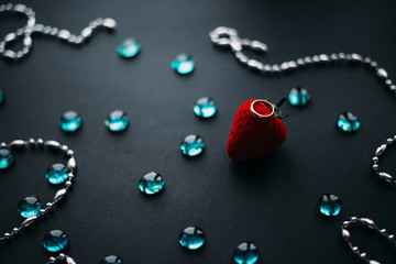 gift box with ring. present for valentines day. offer to get married