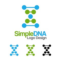 Simple Circle DNA Design Logo Vector