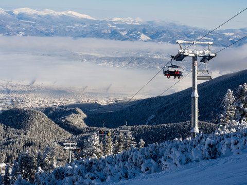 BANSKO, Bulgaria. January, 2017. It's winter resort in Bulgaria with long ski runs and the rich cultural history