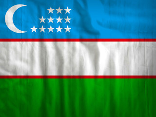 Uzbekistan flag fabric texture textile