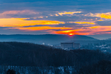 Lviv city landscape in the morning