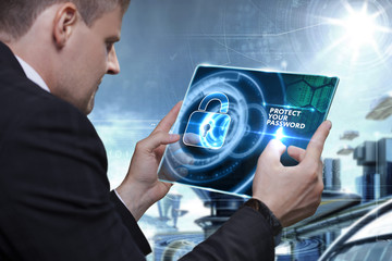 Business, Technology, Internet and network concept. Businessman