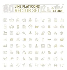 Obraz premium Vector graphic set. Icons in flat, contour, thin and linear design.Shop accessories for pets and owners.Simple icon on white background.Concept illustration for Web site, app.Sign, symbol, emblem.