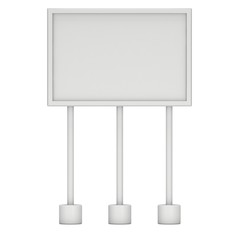Billboard blank for outdoor advertising poster. Trade show booth. 3d render isolated on white background