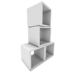 Product display boxes. 3D render isolated on white. Platform or Stand Illustration. Template for Object Presentation.