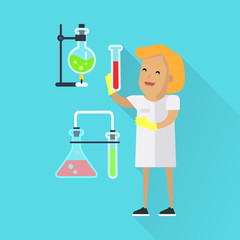 Fototapeta premium Scientists Woman at Work
