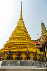 Fototapeta premium Wat Phra Kaew. Temple of the Emerald Buddha is regarded as the most sacred Buddhist temple in Bangkok Thailand.