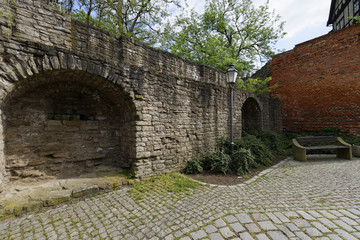 Stadtmauer  in  Zeitz, Burgenlandkreis, Sachsen-Anhalt,  Deutschland