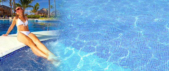 Woman near the pool