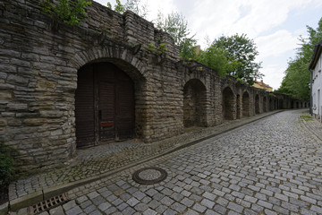 Stadtmauer  in  Zeitz, Burgenlandkreis, Sachsen-Anhalt,  Deutschland
