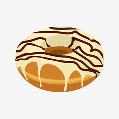 Donut with sprinkles isolated on white background