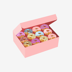 Donut with sprinkles isolated on white background
