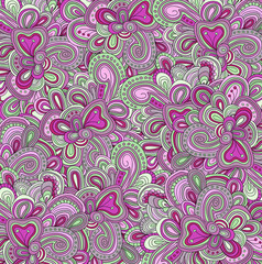 Fototapeta na wymiar Nice background for card with bright hand drawn pattern