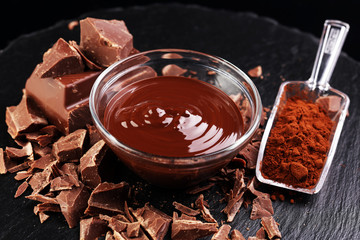 Melting chocolate / melted chocolate/ chocolate swirl/ stack/ ch
