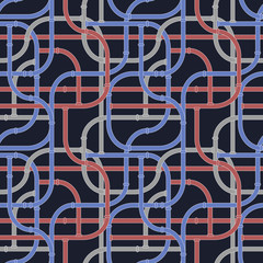 Tube turning fittings connection web seamless pattern wallpaper