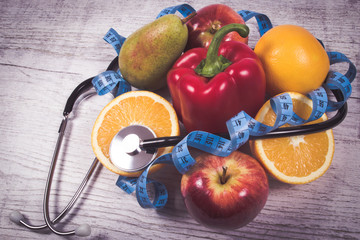 Healthy diet, weight loss - concept of healthy eating.