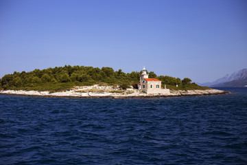 Fototapeta na wymiar Lighthouse near Sucuraj, Hvar island - Croatia