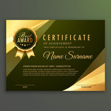 golden premium diploma certificate design