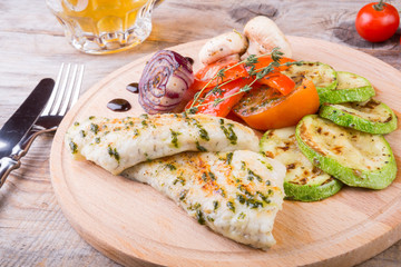 Chicken breast with grilled vegetables