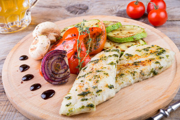 Chicken breast with grilled vegetables
