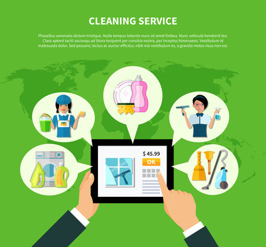 Cleaning Online Application Concept