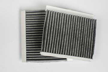 Car air cabin filter isolated over white background
