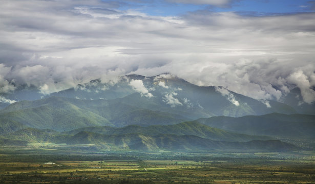 Alazani river plain near Telavi. Georgia   