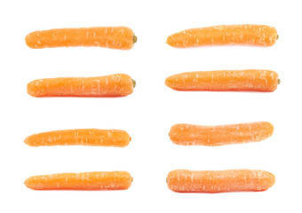 Single baby carrot isolated