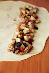 The process of making strudel on the original recipe..