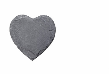 Stone heart on white background
