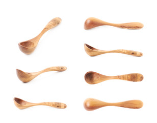 Wooden serving spoon isolated
