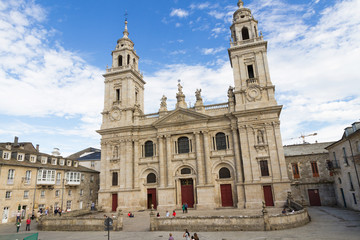 Fototapeta na wymiar Fachada Exterior de la Catedral de Lugo en Galicia España / Catedral, Catedral de Lugo, Lugo, Galicia, España, 