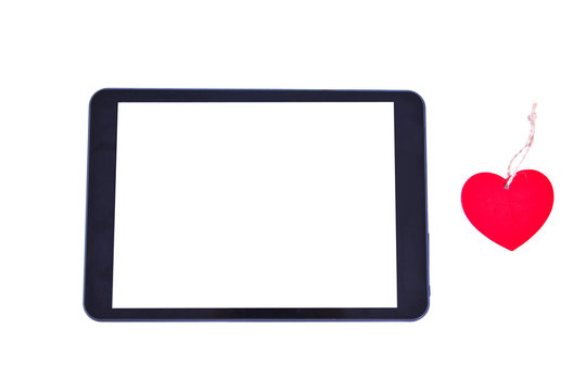 Heart-shaped tag and tablet