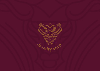 logo for jewelry shop, a decoration in the form of a bull's head
