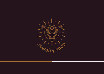 logo for jewelry shop, a decoration in the form of a bull's head