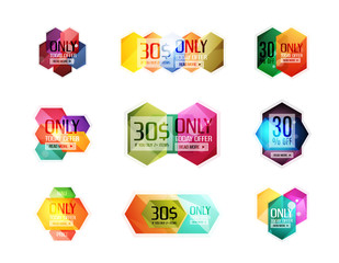 Vector abstract geometric sale labels