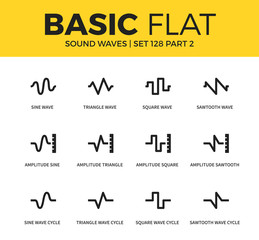Basic set of sound waves icons