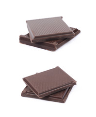 Two pieces of chocolate bars isolated