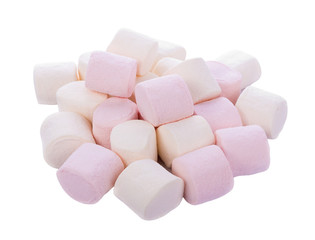 marshmallows on white background