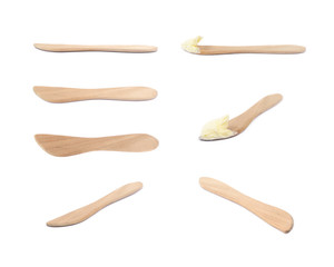 Wooden butter knife isolated