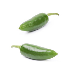 Green jalapeno pepper isolated