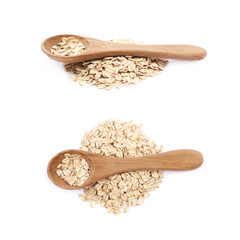Pile of oatmeal flakes isolated