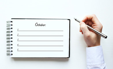 notebook  business records. October Plan