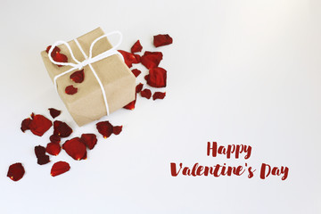 Congratulation to the holiday. Gift your loved ones. Valentine's Day. White background