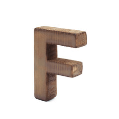 Single sawn wooden letter isolated