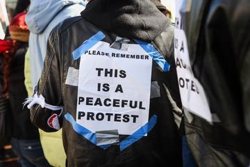 Protester's sign 