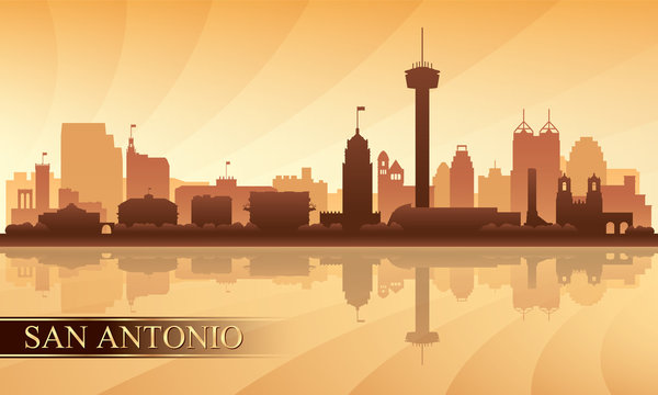 San Antonio city skyline silhouette background