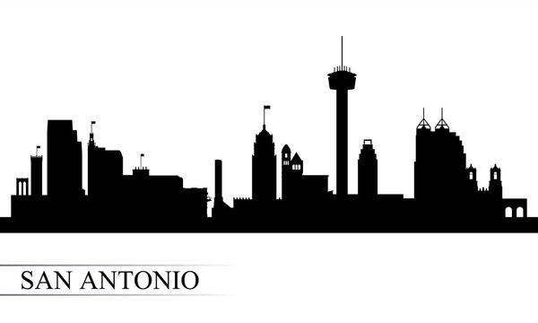 San Antonio city skyline silhouette background